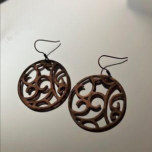 Bronze Circular Dangle Earrings